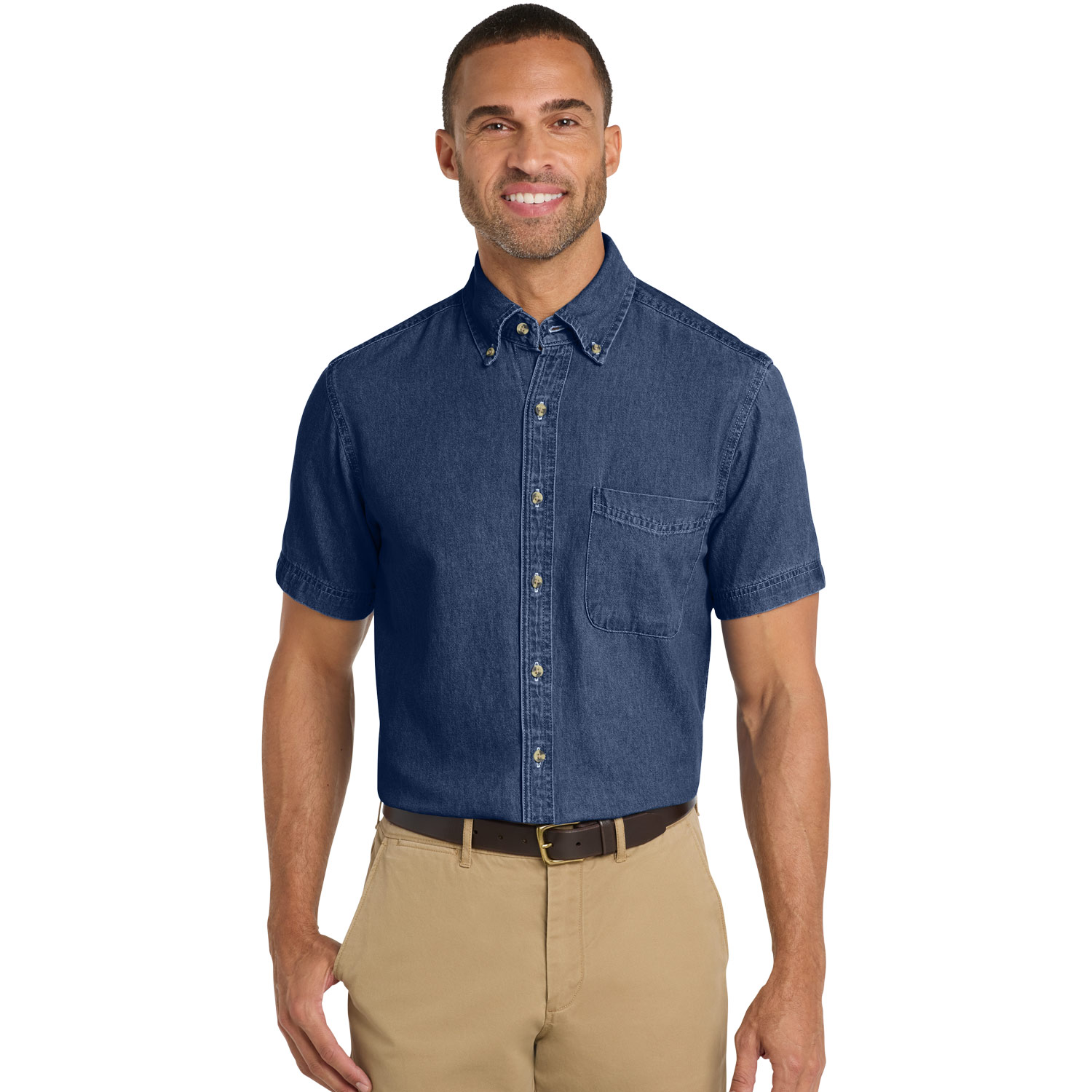 31 - Port & Co™ Short Sleeve Value Denim Shirt - Image 2